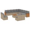 vidaXL Salon de jardin avec coussins 14 pcs beige r&eacute;sine tress&eacute;e
