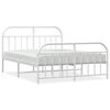 vidaXL Cadre de lit m&eacute;tal sans matelas et pied de lit blanc 150x200 cm