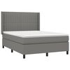 vidaXL Sommier &agrave; lattes de lit avec matelas Gris fonc&eacute; 140x190cm Tissu
