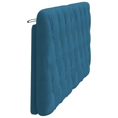 vidaXL Coussin de tête de lit bleu 160 cm velours