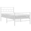 vidaXL Cadre de lit m&eacute;tal sans matelas avec pied de lit blanc 80x200cm