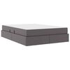 vidaXL Lit avec rangement et matelas avec matelas 2 pcs Gris Cuir