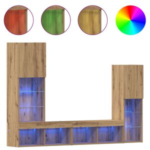 vidaXL Meuble TV 4 pcs ch&ecirc;ne artisanal Bois d'ing&eacute;nierie