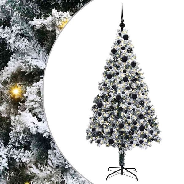 vidaXL Sapin de Noël artificiel Blanc 180 cm PVC, Acier et Plastique
