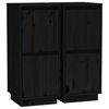 vidaXL Buffets 2 pcs Noir 31,5x34x75 cm Bois massif de pin