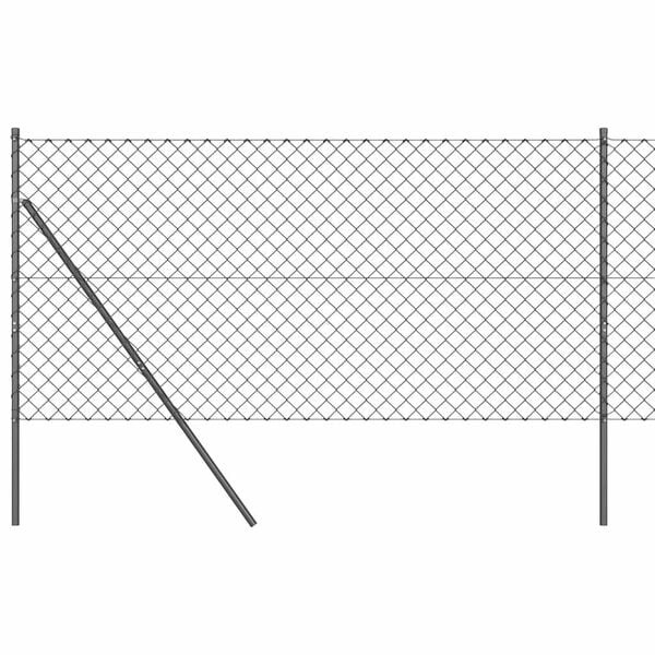 vidaXL Cl&ocirc;ture en treillis avec poteaux Gris 1.2 x 25 m Acier