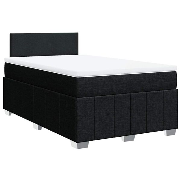vidaXL Sommier &agrave; lattes de lit avec matelas Noir 120x200 cm Tissu