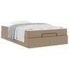 vidaXL Cadre de lit avec matelas avec matelas 2 pcs Tan PVC