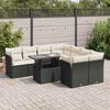 vidaXL Salon de jardin 9 pcs avec coussins noir r&eacute;sine tress&eacute;e