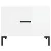 vidaXL Tables basses 2 pcs blanc brillant 50x50x40cm bois d'ing&eacute;nierie