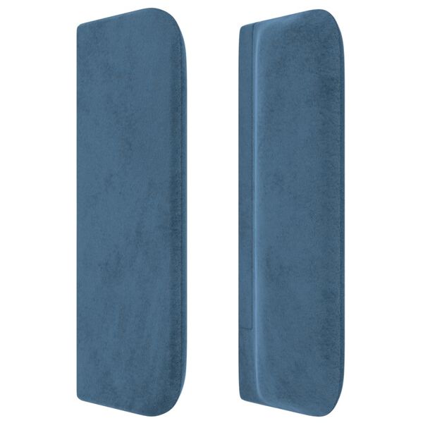 vidaXL T&ecirc;te de lit avec oreilles Bleu fonc&eacute; 103x16x78/88 cm Velours