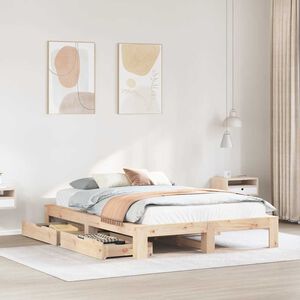 vidaXL Cadre de lit sans matelas 140x190 cm bois de pin massif