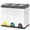 vidaXL Poubelle &agrave; ordures Acier inoxydable 24 L