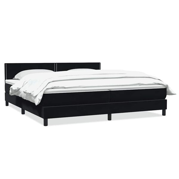 vidaXL Sommier &agrave; lattes de lit avec matelas noir 180x210 cm velours