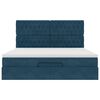 VidaXL Cadre de lit ottoman avec matelas bleu fonc&eacute; 160x200 cm velours