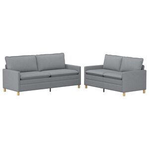 vidaXL Ensemble de Canap&eacute;s 2 pc Gris clair Tissu
