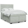 vidaXL Sommier &agrave; lattes de lit et matelas Gris clair 140x190cm Velours