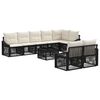 vidaXL Ensemble de canap&eacute; de jardin 9 pc Noir polyrotin