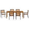 vidaXL Ensemble de salle &agrave; manger pour jardin 7 pcs Noir