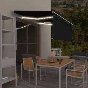 vidaXL Auvent manuel r&eacute;tractable avec store et LED 3x2,5 m Anthracite