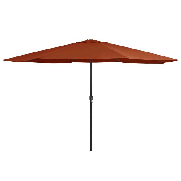 vidaXL Parasol de jardin avec m&acirc;t en m&eacute;tal 390 cm terre cuite