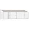 vidaXL Cage pour chien avec toit Argent&eacute; 800 x 200 x 256 cm