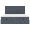 VidaXL Cadre de lit ottoman avec matelas gris fonc&eacute; 160x200cm velours