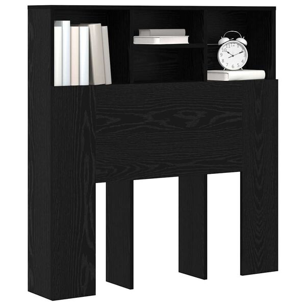 vidaXL Cabinet de Tête de Lit Chêne noir 100 x 19 x 103,5 cm