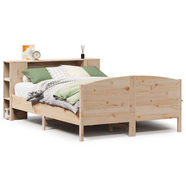 vidaXL Lit biblioth&egrave;que sans matelas 140x190 cm bois de pin massif
