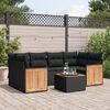 vidaXL Salon de jardin 7 pcs avec coussins noir r&eacute;sine tress&eacute;e