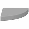 vidaXL &Eacute;tag&egrave;res d'angle flottantes 2 pcs gris 25x25x3,8 cm MDF