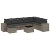 vidaXL Salon de jardin 9 pcs avec coussins gris r&eacute;sine tress&eacute;e
