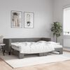 vidaXL Lit de jour avec gigogne et matelas gris fonc&eacute; 80x200 cm tissu