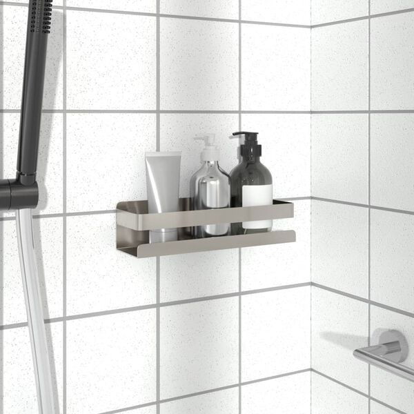 vidaXL Étagère de douche 23x6,5x6 cm acier inoxydable 304 brossé