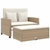 vidaXL Canap&eacute; de jardin avec coussins 2 places beige r&eacute;sine tress&eacute;e