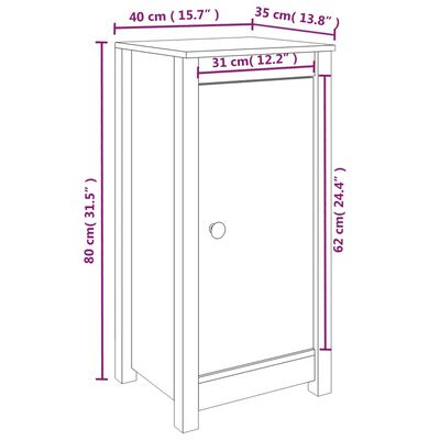 vidaXL Buffets 2 pcs 39x35x80 cm bois massif de pin