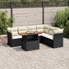 vidaXL Salon de jardin 7 pcs avec coussins noir r&eacute;sine tress&eacute;e