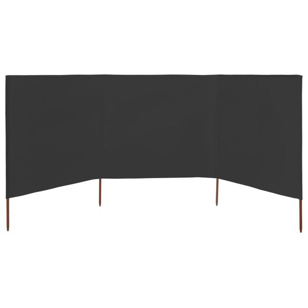 vidaXL Paravent 3 panneaux Tissu 400 x 80 cm Anthracite