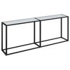 vidaXL Table console Marbre blanc 200x35x75,5 cm Verre tremp&eacute;