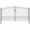 vidaXL Porte Double WOERDEN 400 x 249,5 cm Acier Gris Verrouillable