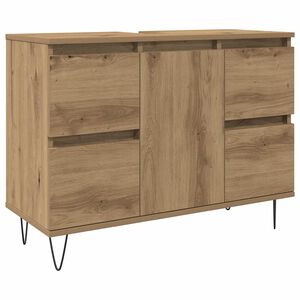 vidaXL Armoire de salle de bain ch&ecirc;ne artisanal bois d'ing&eacute;nierie