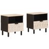 vidaXL Cabinet de chevet 2 pc Blanc 40 x 33 x 46 cm