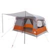 vidaXL Tente familiale 6 personne Gris et orange Polyester