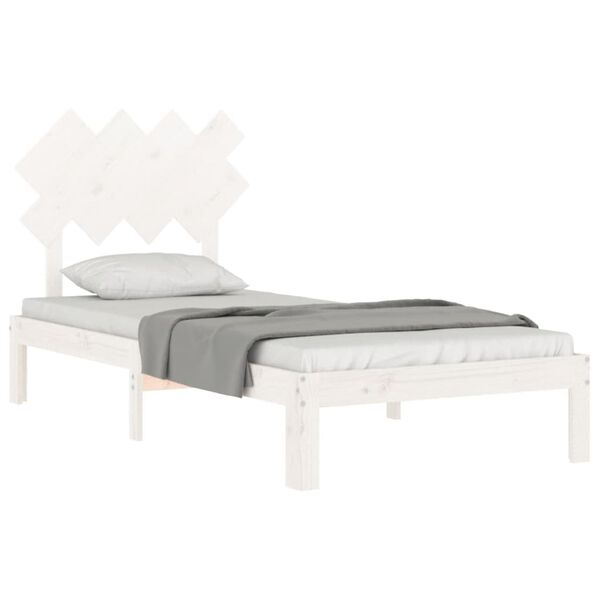 vidaXL Cadre de lit sans matelas blanc bois de pin massif