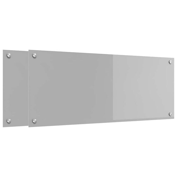 vidaXL Protection de cuisine 2 pcs Gris clair 100 x 40 cm verre trempé