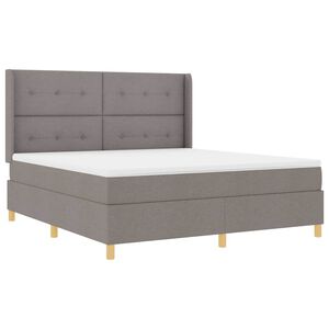 vidaXL Lit &agrave; ressorts avec bandes LED Taupe 180 x 200 cm tissu