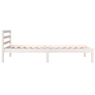 vidaXL Cadre de lit Bois de pin massif 90x190 cm Blanc simple