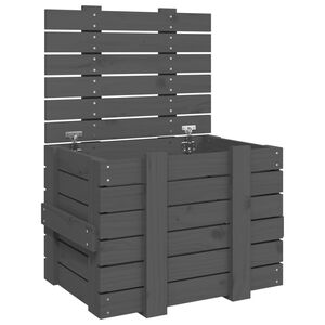 vidaXL Bo&icirc;te de rangement Gris 58x40,5x42 cm Bois massif de pin
