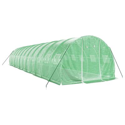 vidaXL Serre avec cadre en acier vert 36 m² 12x3x2 m