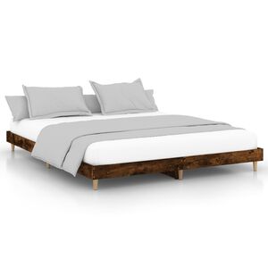 vidaXL Cadre de lit sans matelas ch&ecirc;ne fum&eacute; 140x200 cm bois ing&eacute;nierie